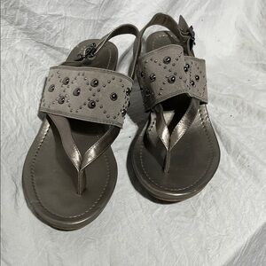 Elegant Gray Embellished Women's Sandals